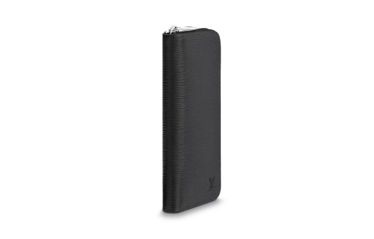 LOUIS VUITTON Zippy Leather Wallets Men's Black