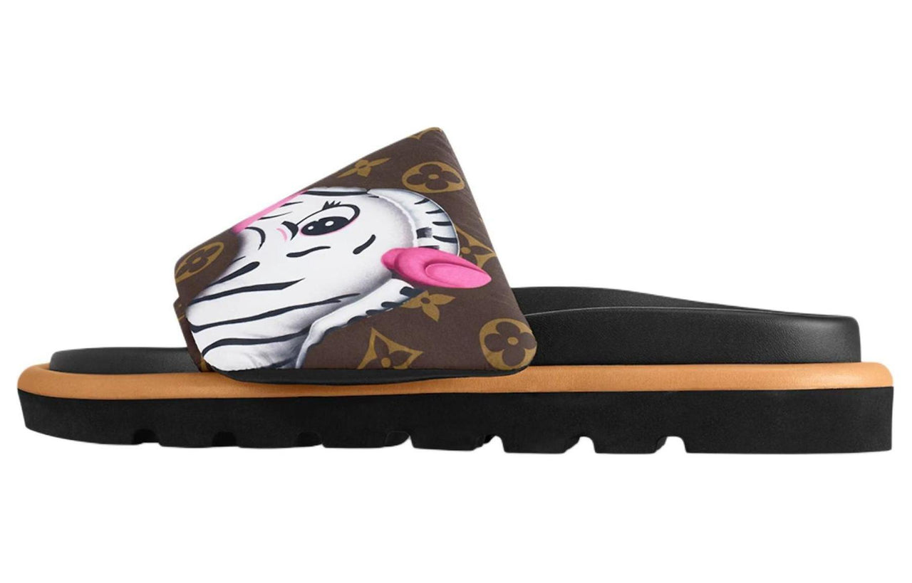 LOUIS VUITTON Pillow Slip-Resistant Slide Slippers Women's Brown
