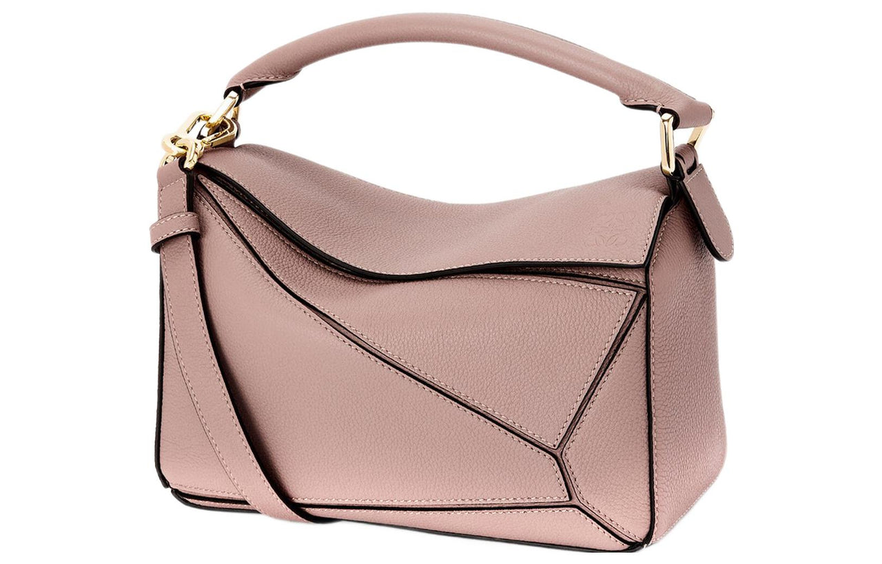 LOEWE Puzzle Soft Grain Calfskin Shoulder Bag, Crossbody Bag, Handbag Small Size Women's Pink