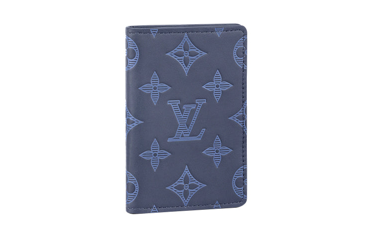 LOUIS VUITTON Pocket Organizer Monogram Shadow Navy Blue