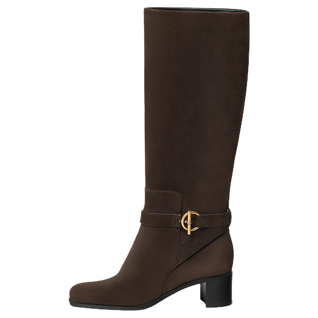 HERMES Justine Ankle Boots 5cm Women's Brown