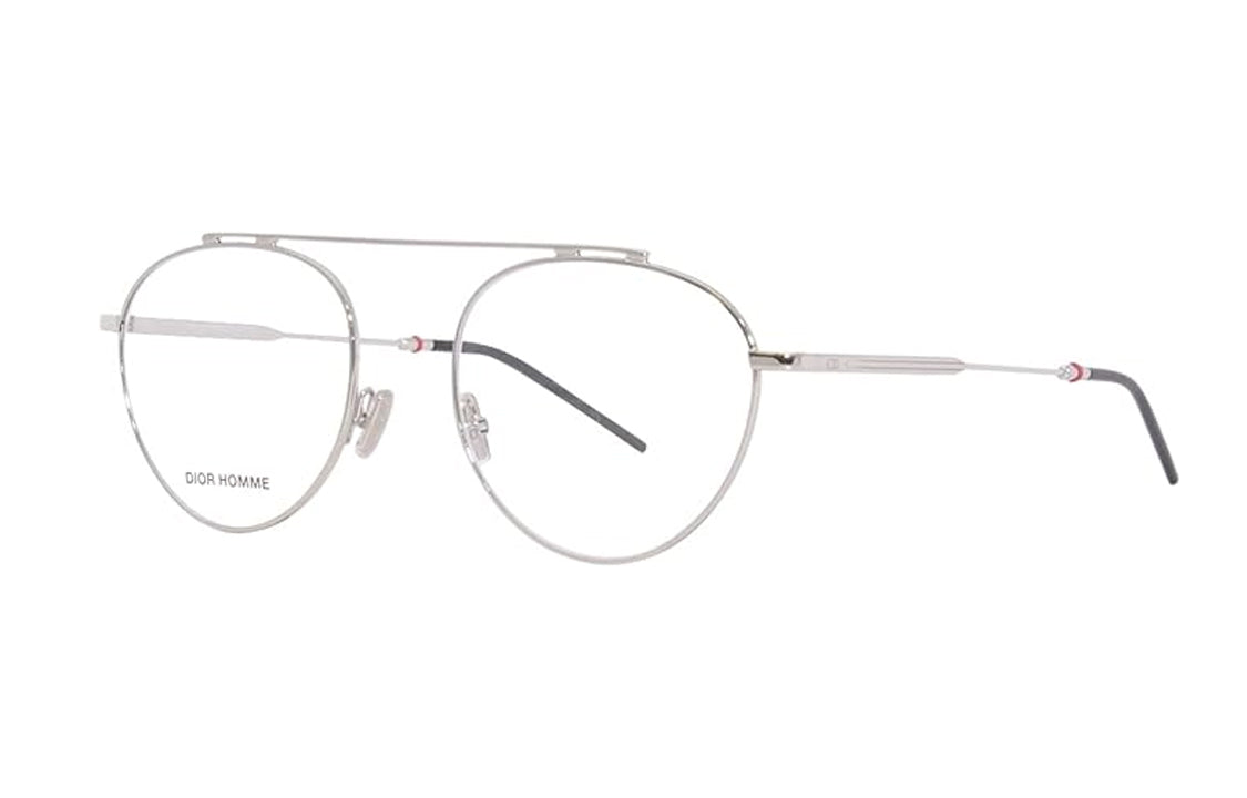 DIOR Metal Aviator Eyeglass Frames Men's Silver