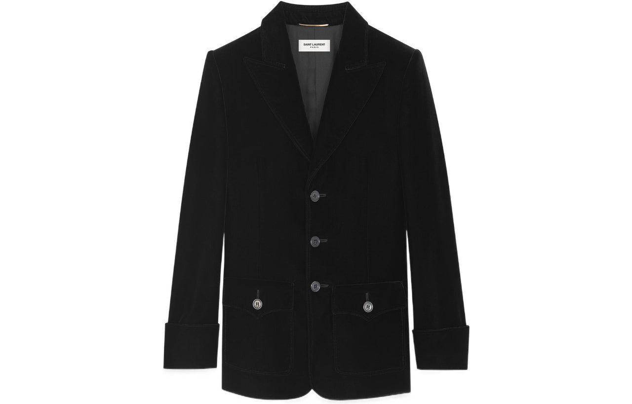 SAINT LAURENT Single-Breasted Tailored Velvet Jacket