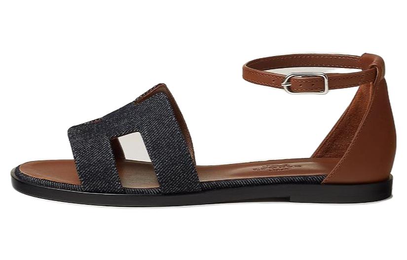 HERMES Santorini One Strap Sandals Women's Blue