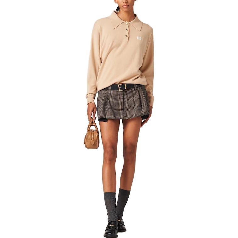 MIU MIU FW23 Polo Shirt Unisex Snow White