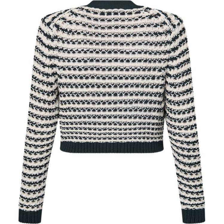 LOUIS VUITTON Striped Lace Knit Cardigan