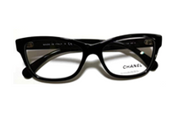 CHANEL Plate Frame Irregular Shape Eyeglass Frames Women's Black