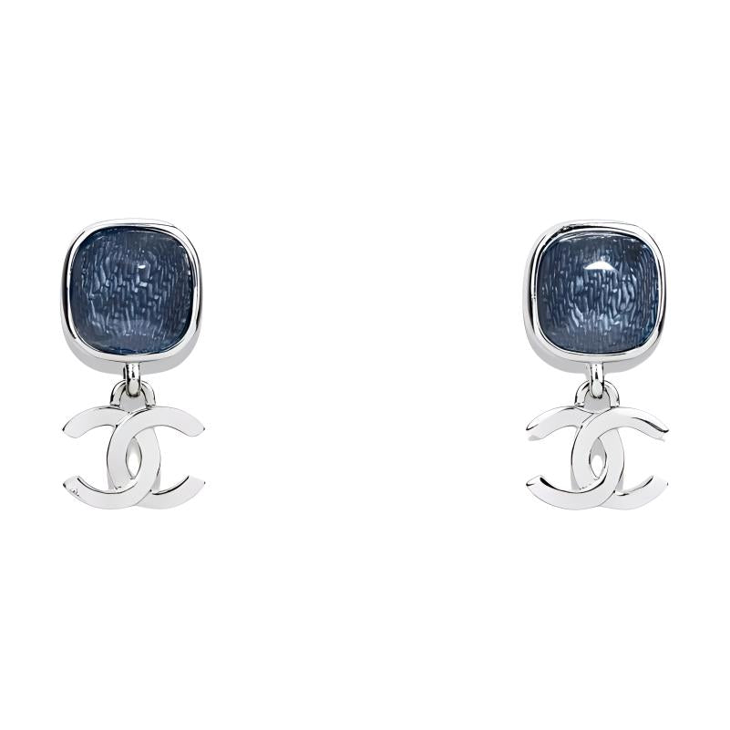CHANEL Stud Earrings Women's Silver