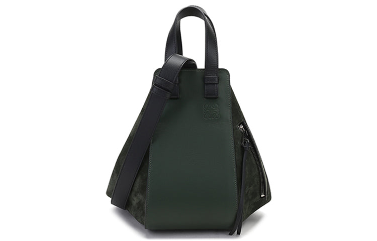 LOEWE Hammock Cow Leather Hammock Bag, One Shoulder Handbag Women's Vintage Green