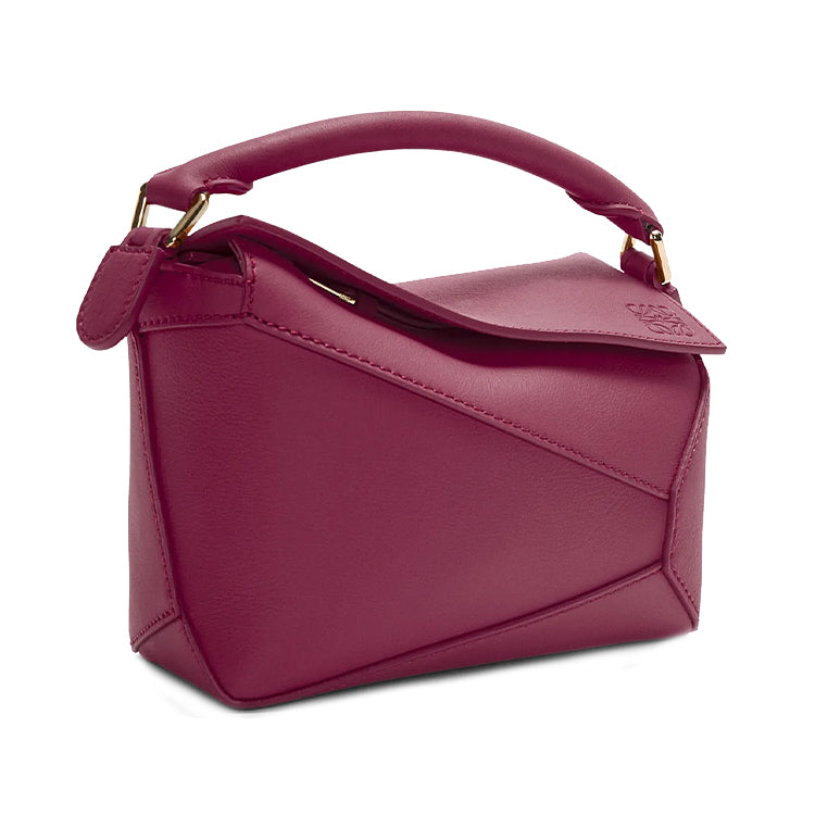 LOEWE Puzzle Cow Leather Handbag, Shoulder Bag, Crossbody Bag Mini Women's Crimson