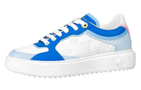 LOUIS VUITTON Time Out Stylish Skateboarding Shoes Women's White Blue