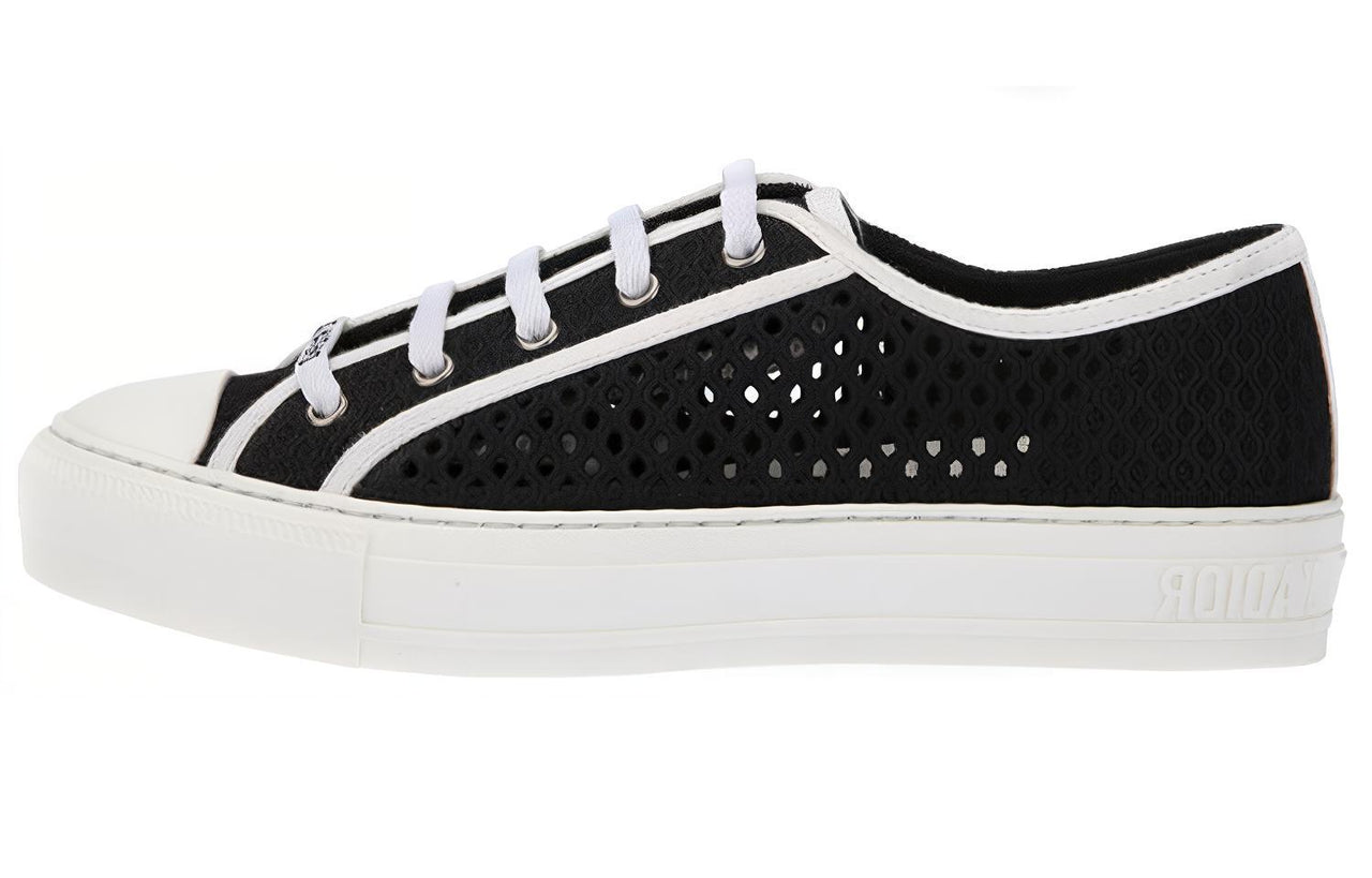 DIOR Walk'n'Dior Platform Shoes Anti Slip Wear Resistant Low Top Canvas Shoes Women's Black