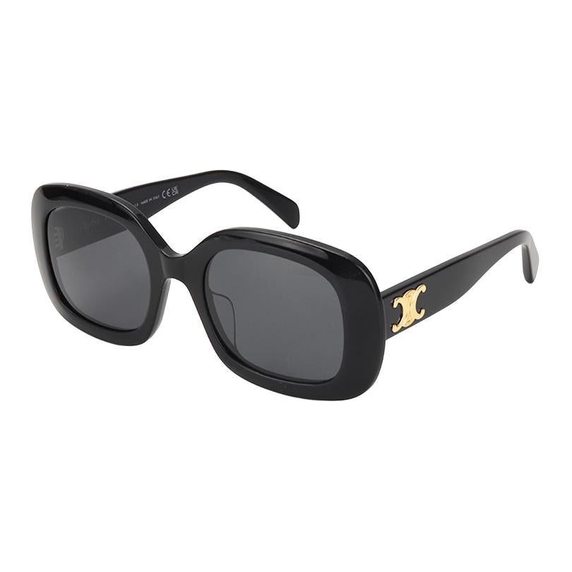 CELINE Plate Frame Round Sunglasses Women's Black
