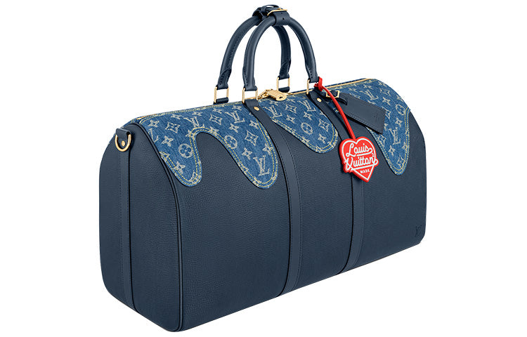 LOUIS VUITTON X Nigo Keepall Bandouliere 50 Monogram Blue