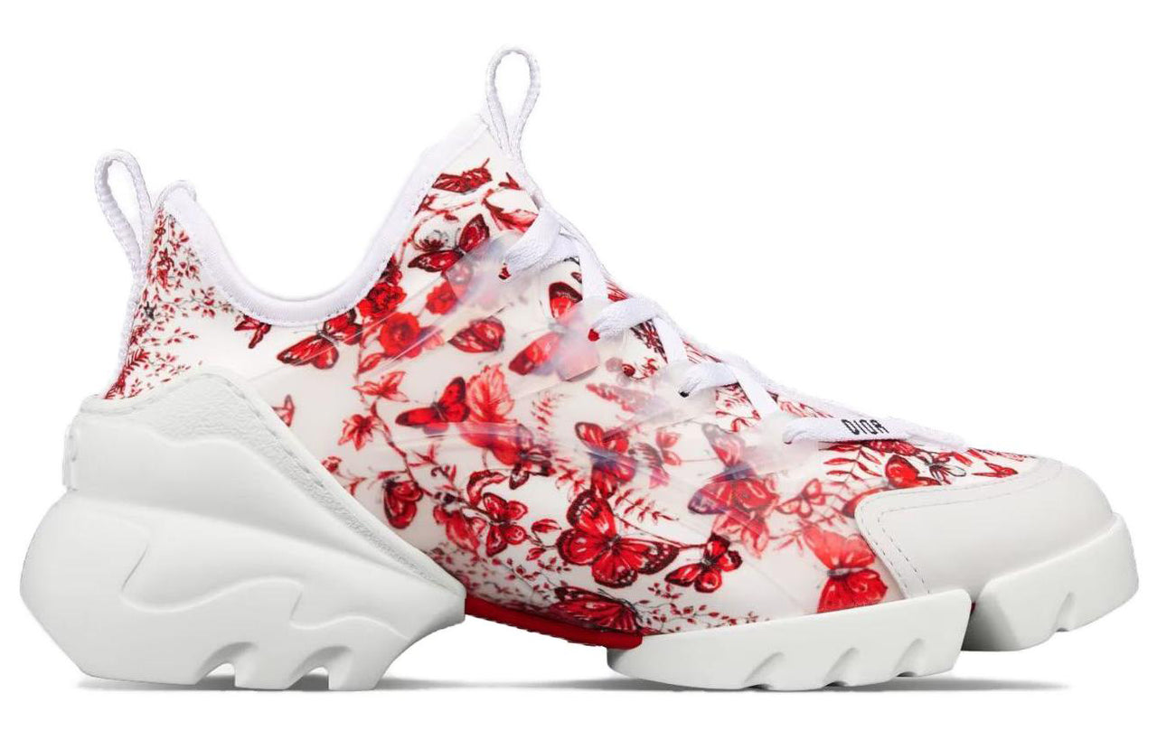 DIOR D-Connect Low-Top Casual Shoes Women's Red White