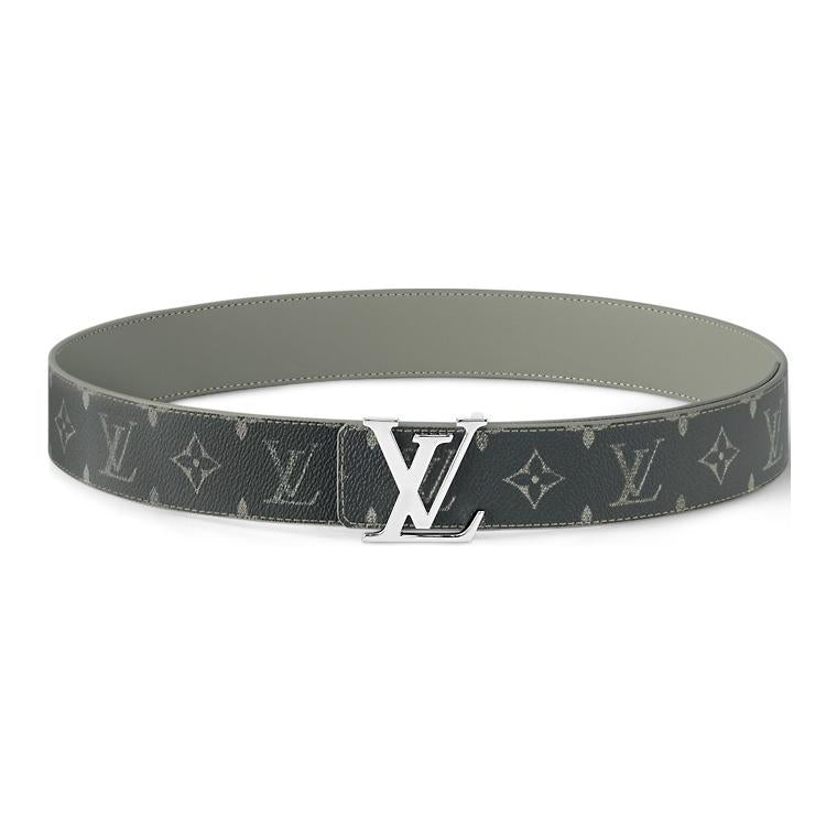 LOUIS VUITTON Leather Leather Belts Unisex Gray 4cm