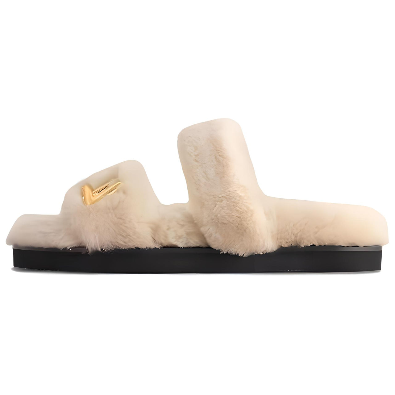 LOUIS VUITTON Abrasion-Resistant Slide Slippers Women's Beige