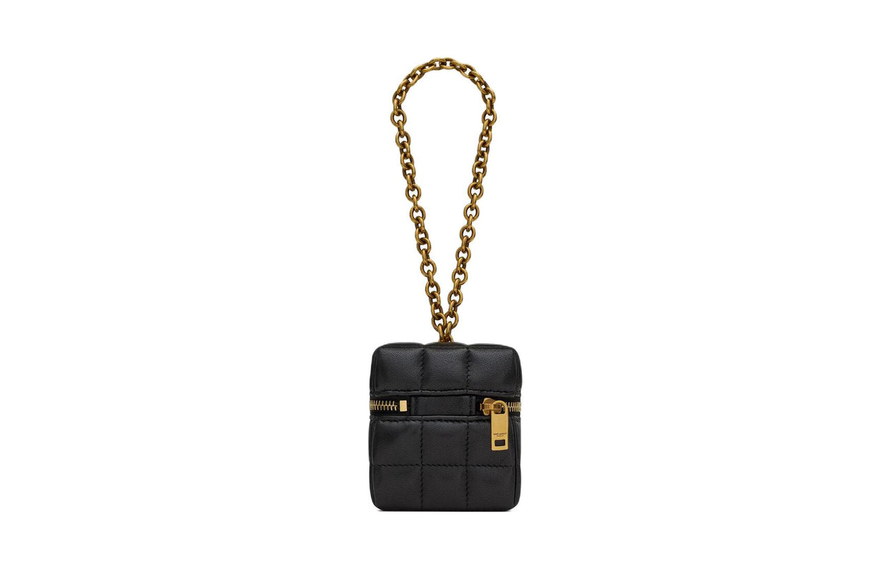 SAINT LAURENT Sheepskin Coin Purse Mini Women's Black