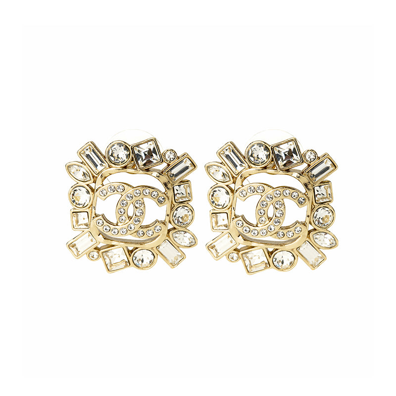 CHANEL Stud Earrings Women's Gold