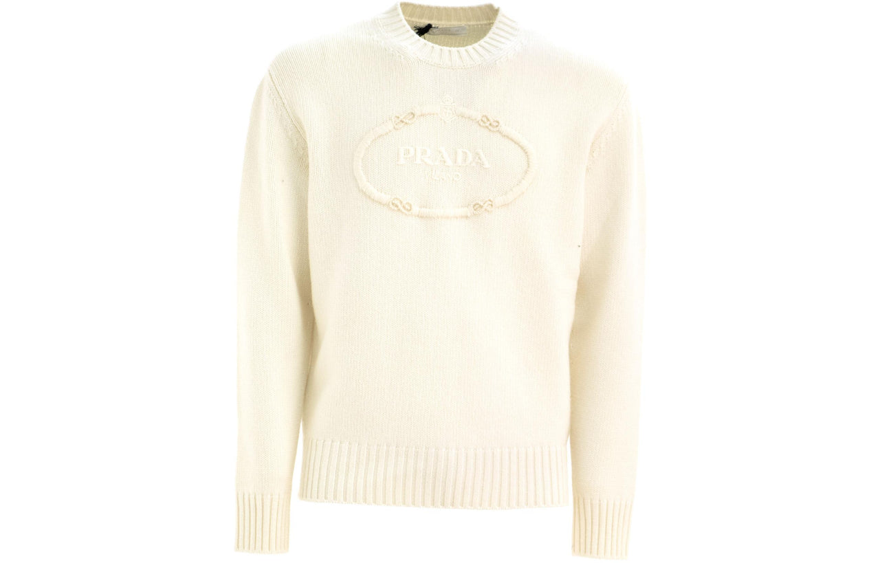 PRADA Logo-Embroidered Round-Neck Jumper