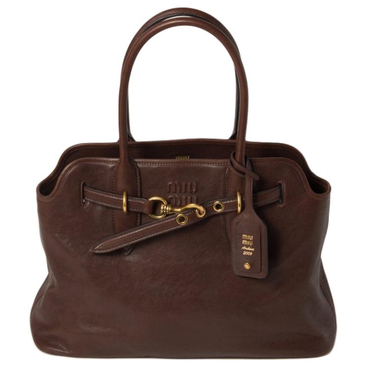 MIU MIU Leather Shoulder Bag Crossbody Bag Handbag Women's Briarwood