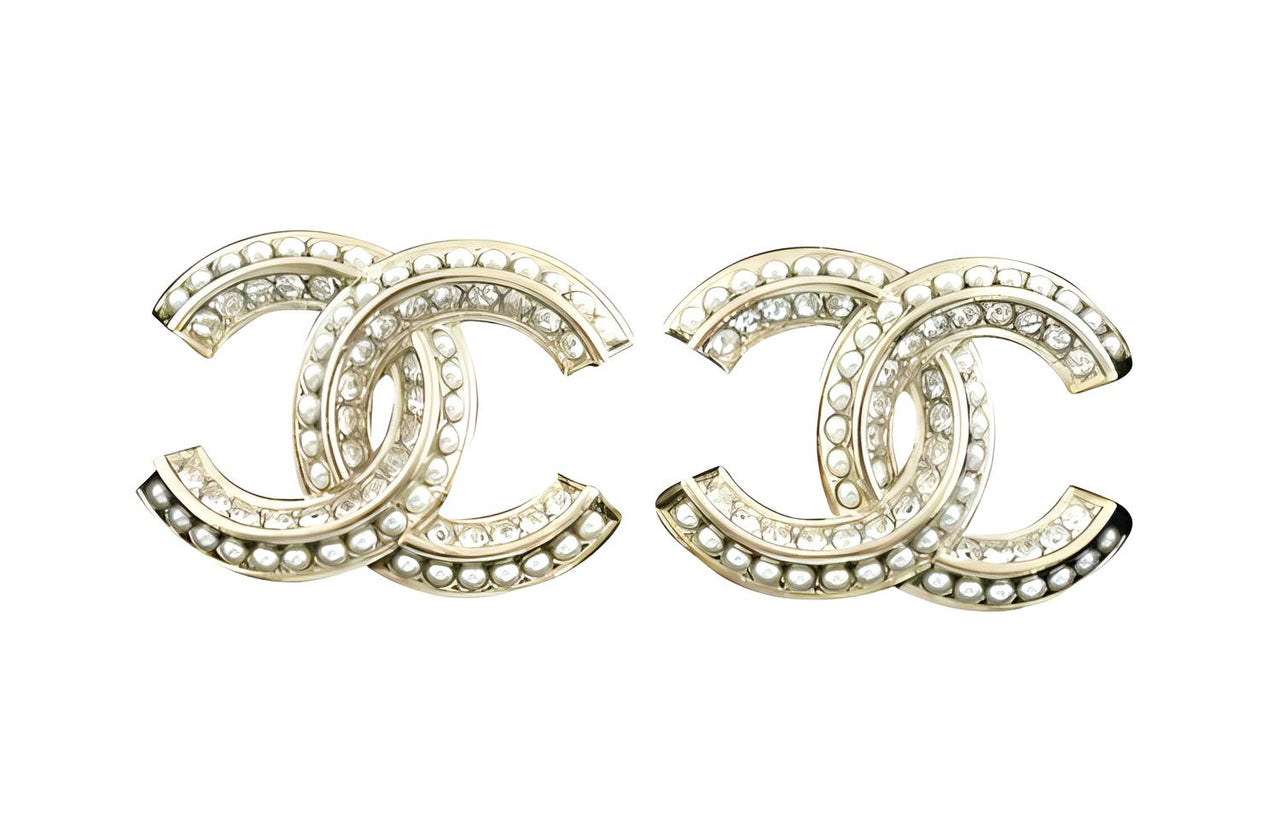 CHANEL Stud Earrings Women's Gold