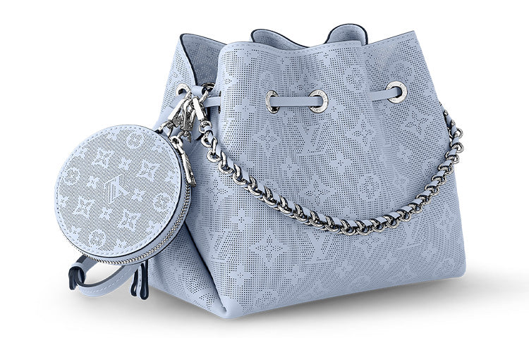 LOUIS VUITTON Bella Perforated Hole-Punched Cow Leather Shoulder Bag Crossbody Bag Regular Women's Blue