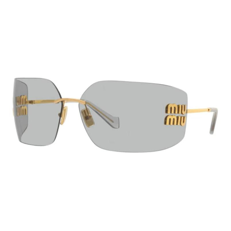 MIU MIU Metal Irregular Shape Sunglasses Women's Gold