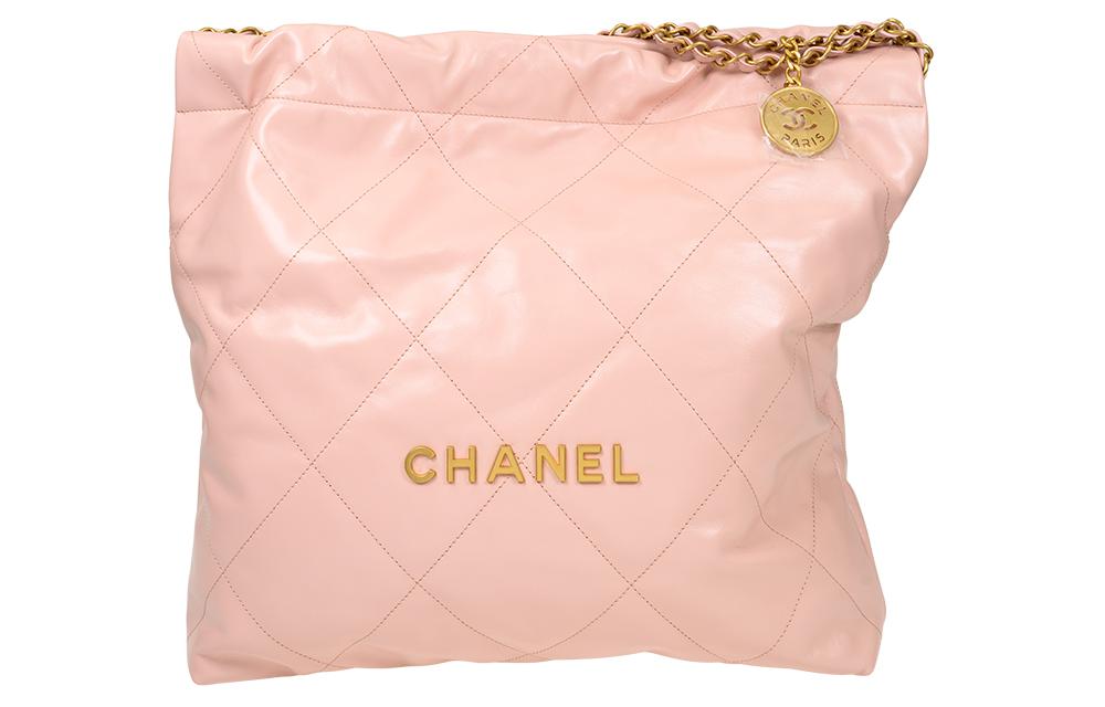 CHANEL 22Bag Cow Leather Bucket Bag, Handbag, Shoulder Bag Women's Cherry Blossom Pink