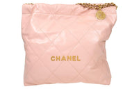 CHANEL 22Bag Cow Leather Bucket Bag, Handbag, Shoulder Bag Women's Cherry Blossom Pink