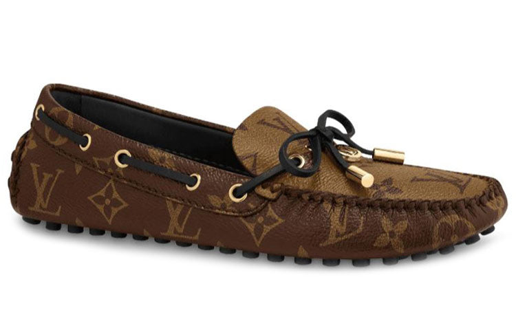 LOUIS VUITTON Gloria Flat Loafers 'Brown Monogram' Women's