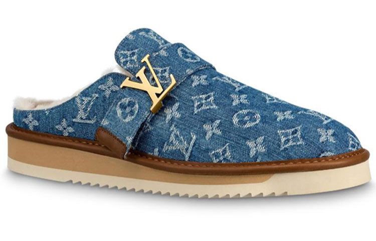 LOUIS VUITTON x Nigo Cosy Mules 'Denim Monogram' 1A81G9