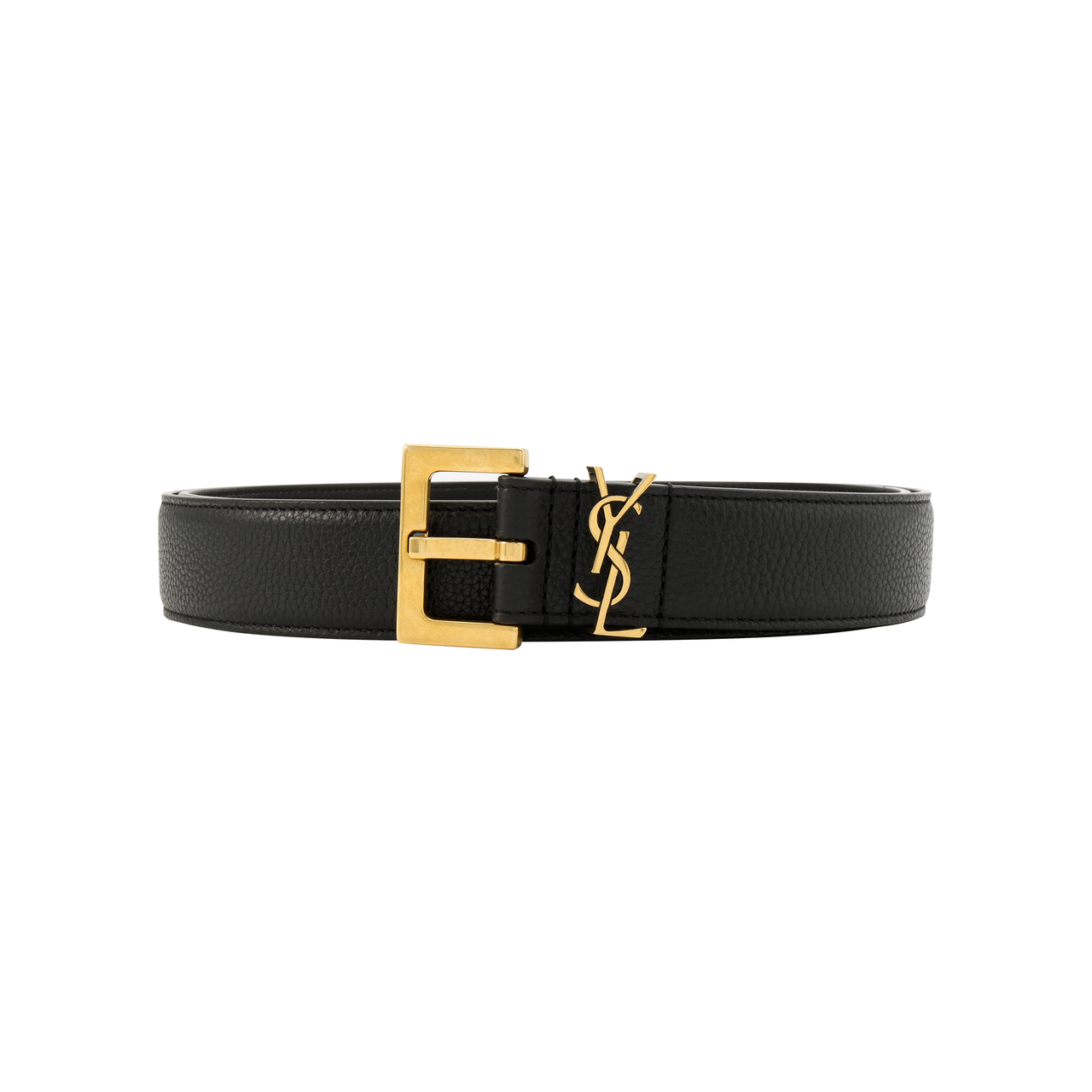 SAINT LAURENT Cassandre Logo Plaque Belt