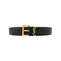 SAINT LAURENT Cassandre Logo Plaque Belt