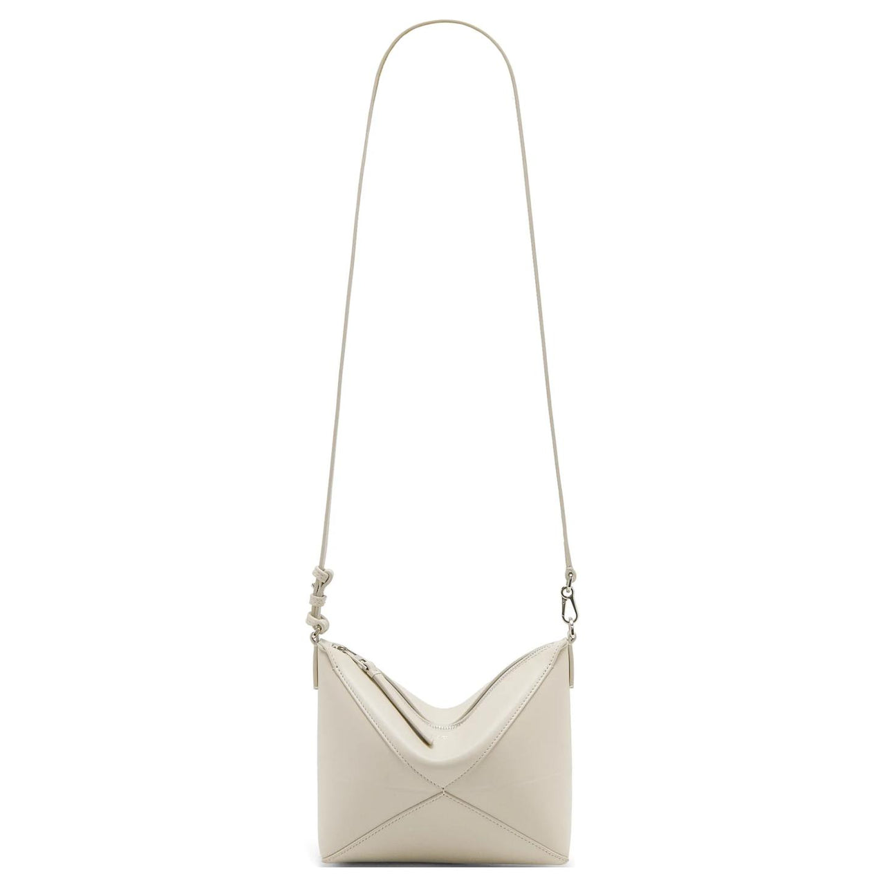 LOEWE Cow Leather Crossbody Handheld Shoulder Bag Women's White