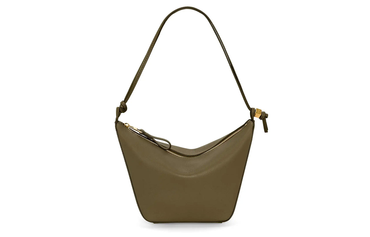 LOEWE Hammock Hobo Cow Leather Hobo Bag Handbag Shoulder Bag Women's Dark Khaki Green
