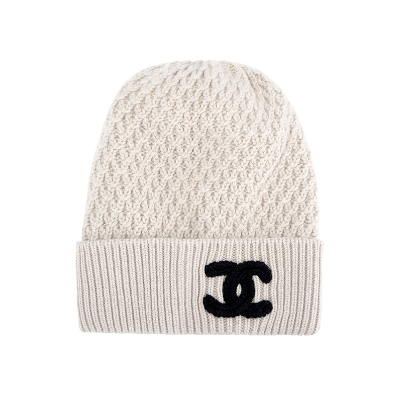 CHANEL Wool Beanies Women's Beige