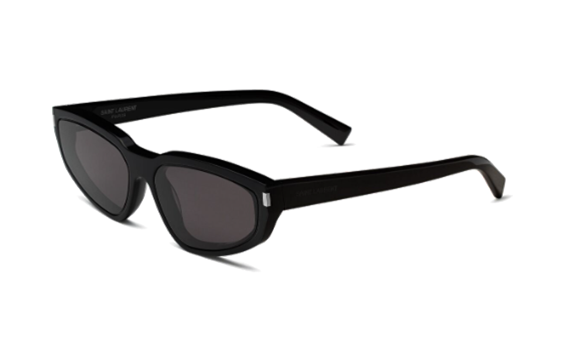 SAINT LAURENT Acetate Irregular Shape Sunglasses Women's Black