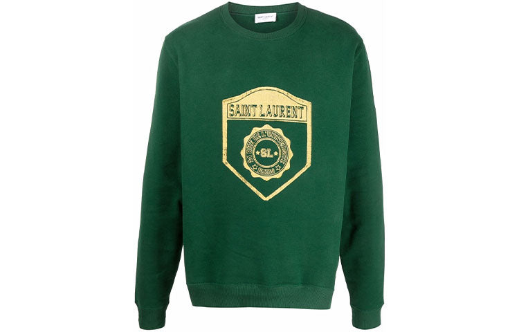 SAINT LAURENT University Crest Print Sweatshirt
