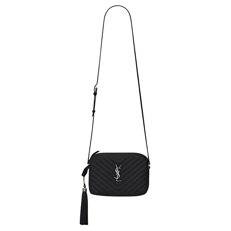 SAINT LAURENT Lou Camera Bag Crossbody Matelasse Leather Black