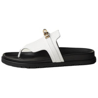 HERMES Empire Rubber Sole Flip Flops Women's White