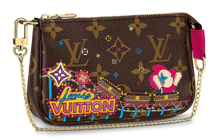 LOUIS VUITTON Pochette Accessories Monogram Vivienne Holiday Mini Rose Pivoine Pink