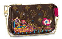 LOUIS VUITTON Pochette Accessories Monogram Vivienne Holiday Mini Rose Pivoine Pink
