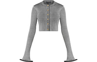 LOUIS VUITTON Ribbed Knit Trumpet Sleeve Cardigan