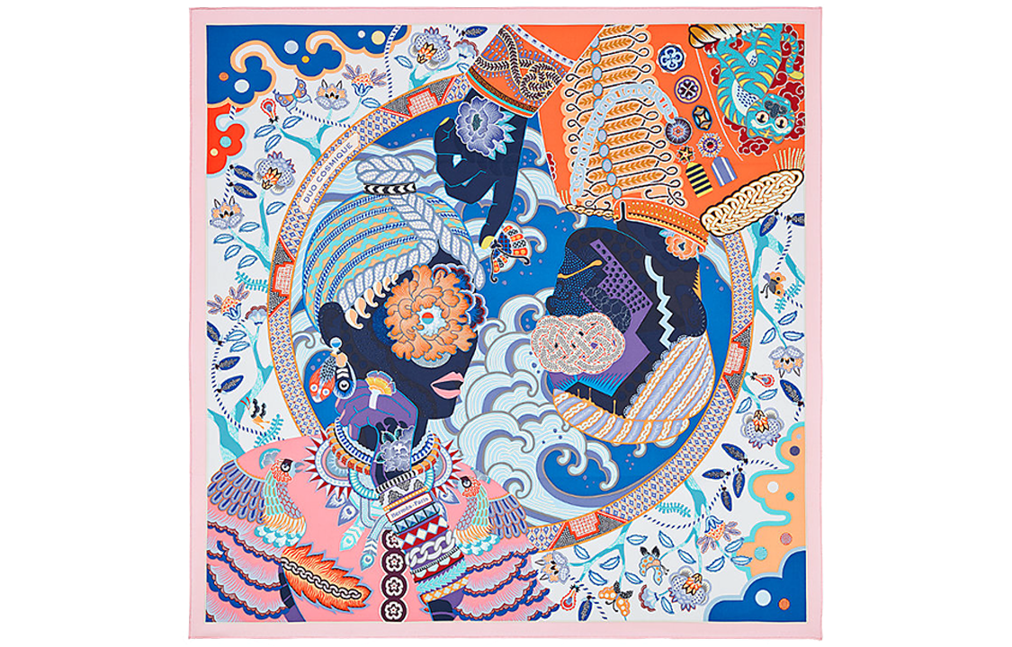 HERMES Silk Scarves Women's Pink