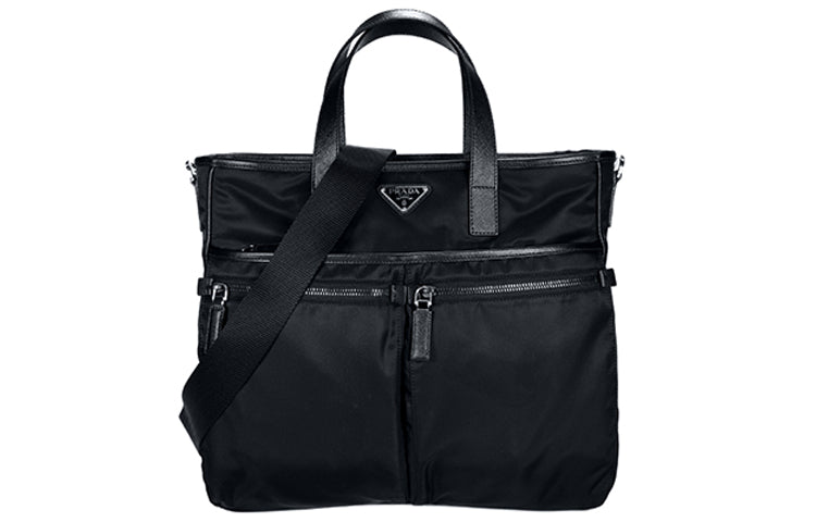 PRADA Nylon Fabric Handbag Men's Black