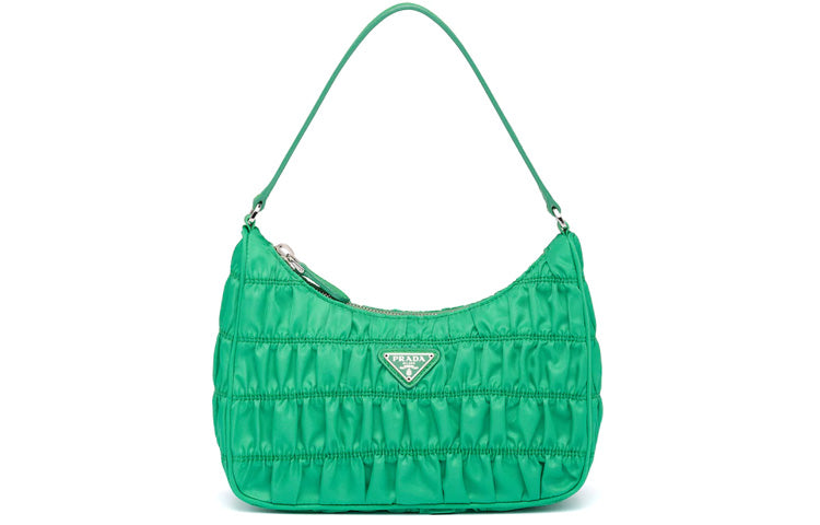 PRADA Saffiano Nylon Leather Handbag Handbag Mini Women's Green