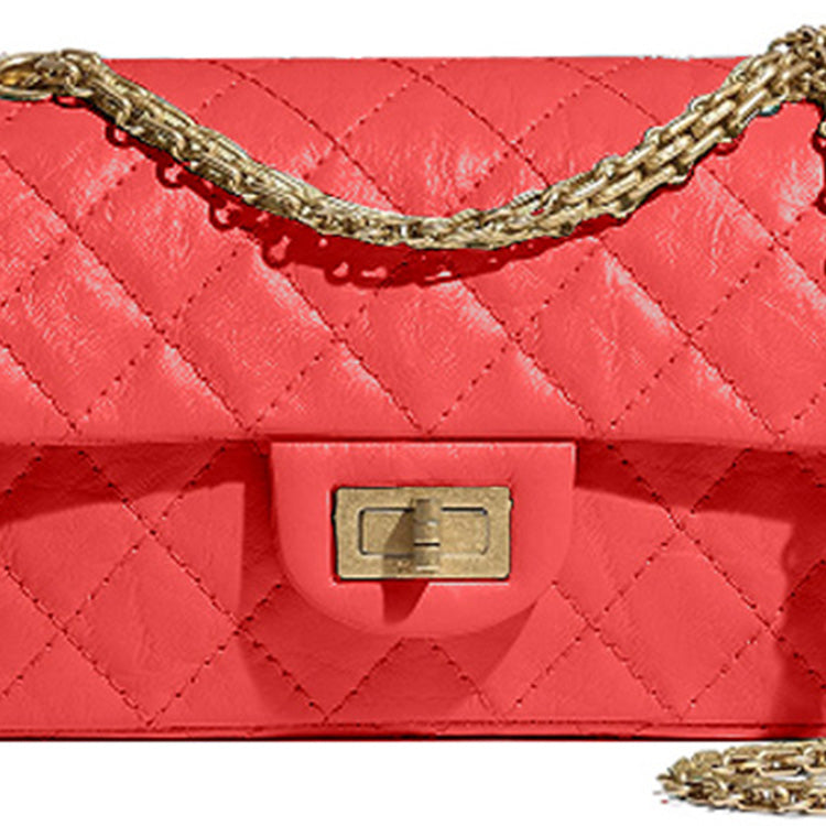CHANEL 2.55 Calfskin Flap Bag, Shoulder Bag, Crossbody Bag Mini Women's Red