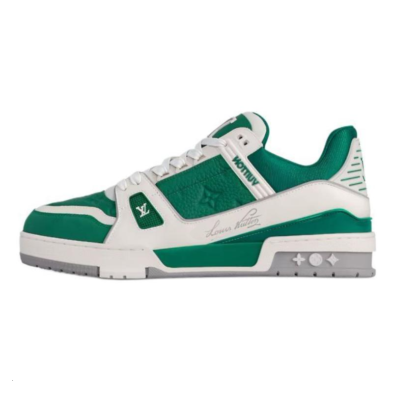 LOUIS VUITTON Trainer Low-Top Skateboard Shoes Women's Green