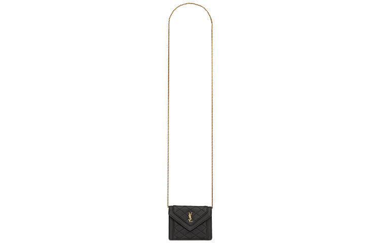 SAINT LAURENT Lambskin Chain Bag, Crossbody Bag, Shoulder Bag Women's Black